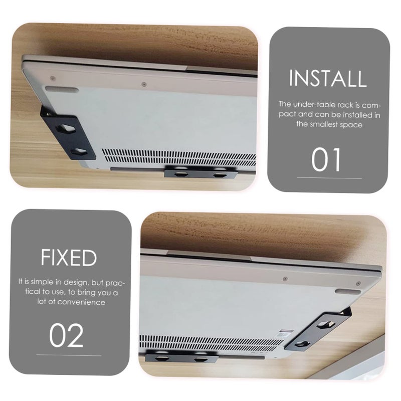 Under Desk Laptop Stand Shelf Mount Office Computer Accessories Easy to Use - Image 3