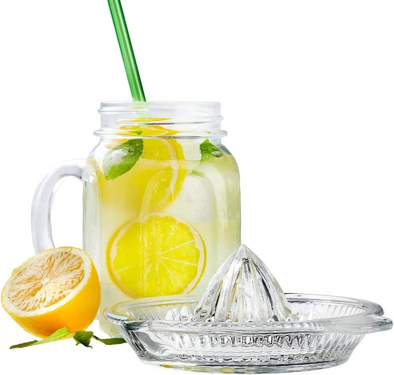 Duhaline Lemon Squeezer  Portable Citrus Juicer  Crystal Reamer Manual Juicer With Handle And Spout For Fresh Juice  Lime Orange  Heavy Clear Glass - Image 5