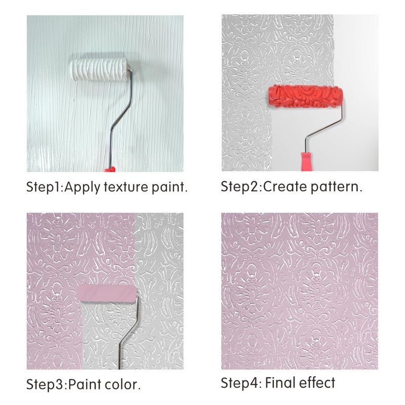 Nichiyo 7'' Texture Roller Diy Decorative Art Pattern Paint Roller Rubber Roller For Walls  Furnitures And Floors Decoration(Eg241T) - Image 5