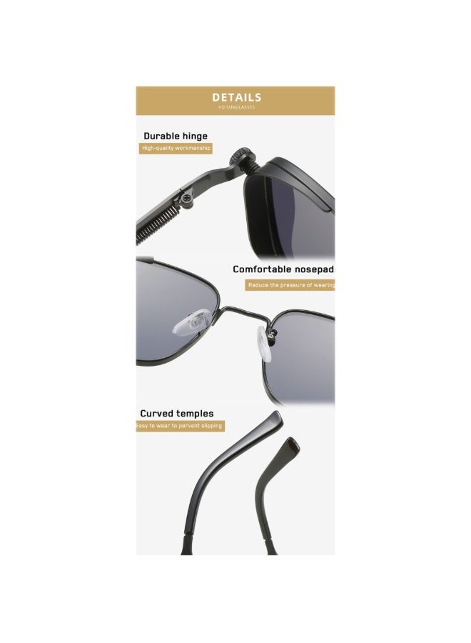 ABLE 【2025New Glasses】Unisex Polarized Metal Punk Retro Steam Sunglasses - UV400 UV Protection, High-Definition Anti-Glare, Gold Frame - Suitable for Fishing/Shopping/Driving/Travel/Parties, Fashionable Facial Accessory - Image 2