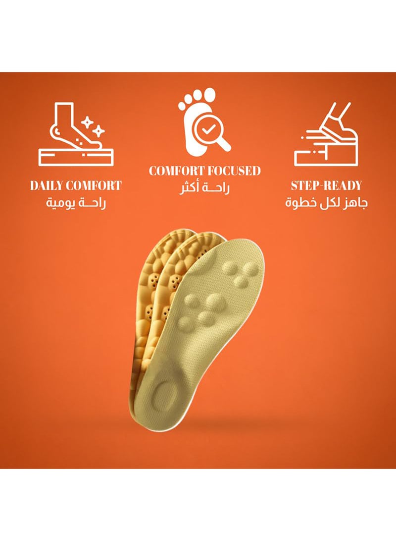 تيشتا نعل طبي تقويمي (أورثوبيدي) للأحذية الرجالية – دعم مبطّن – قابل للقص حسب المقاس (41-46) – (بيج) – (زوج واحد) – (فوم تدليك) - Image 3