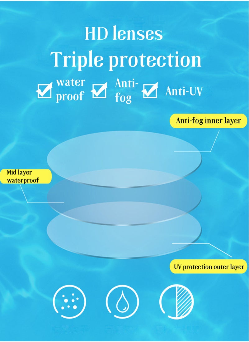 Coconut Myopic Swimming Goggles, Mirrored Swim Goggles No Leaking Anti Fog UV Protection Triathlon Swim Goggles with Free Protection Case for Adult Men Women Youth Kids （degree:450 Black）  - Image 5