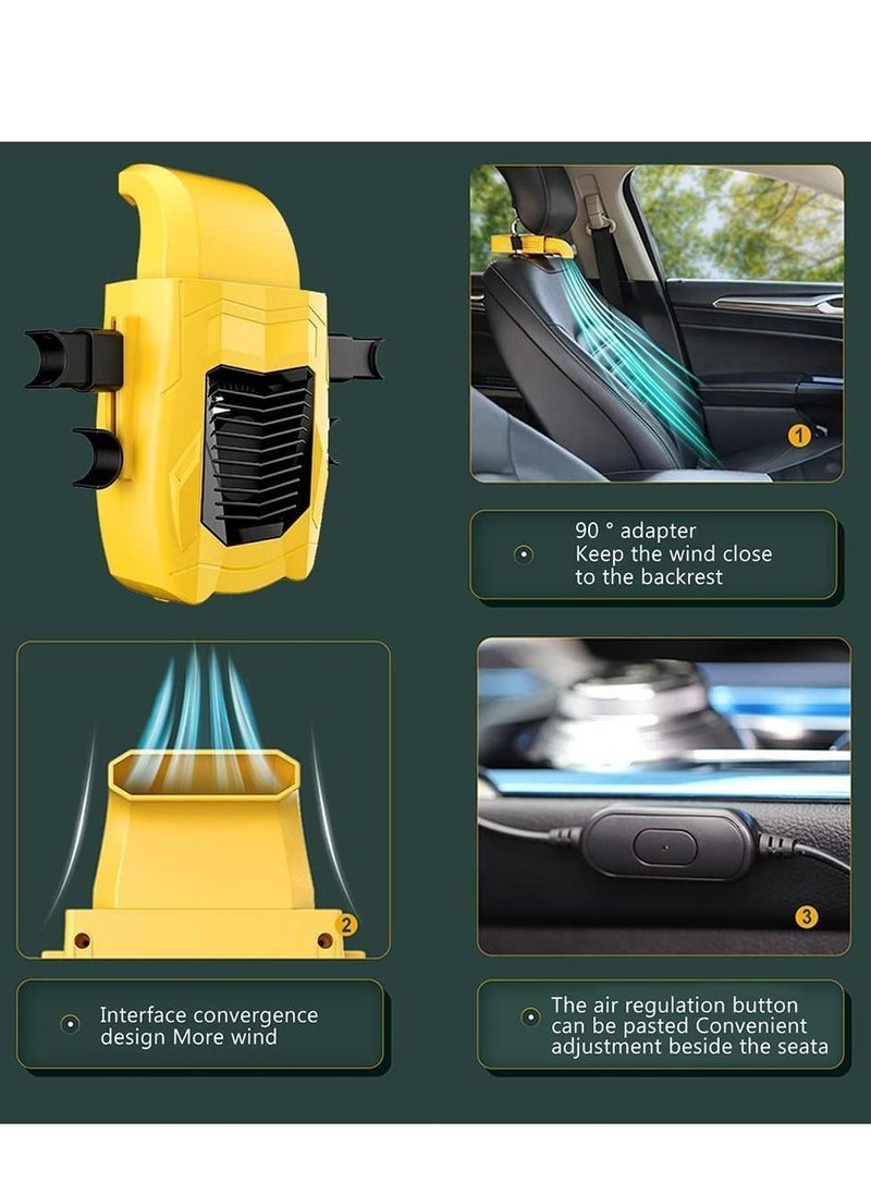 Y&D Car Fan, Seat Back Cooling Fan,USB Portable Fan,Electric Fan with 3 Speed Car,Seat for Front Driver, Passenger  - Image 3