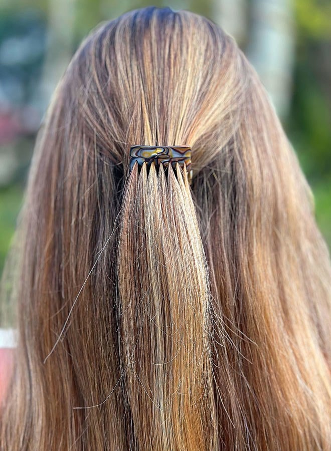 CAMILA Paris CP2332/2 French Hair Side Comb Handmade Onyx, Small Twist Hair Decorative, Strong Hold Clips for Women Bun Chignon Up-Do Styling Girls Hair Accessories, Made in France - Image 2