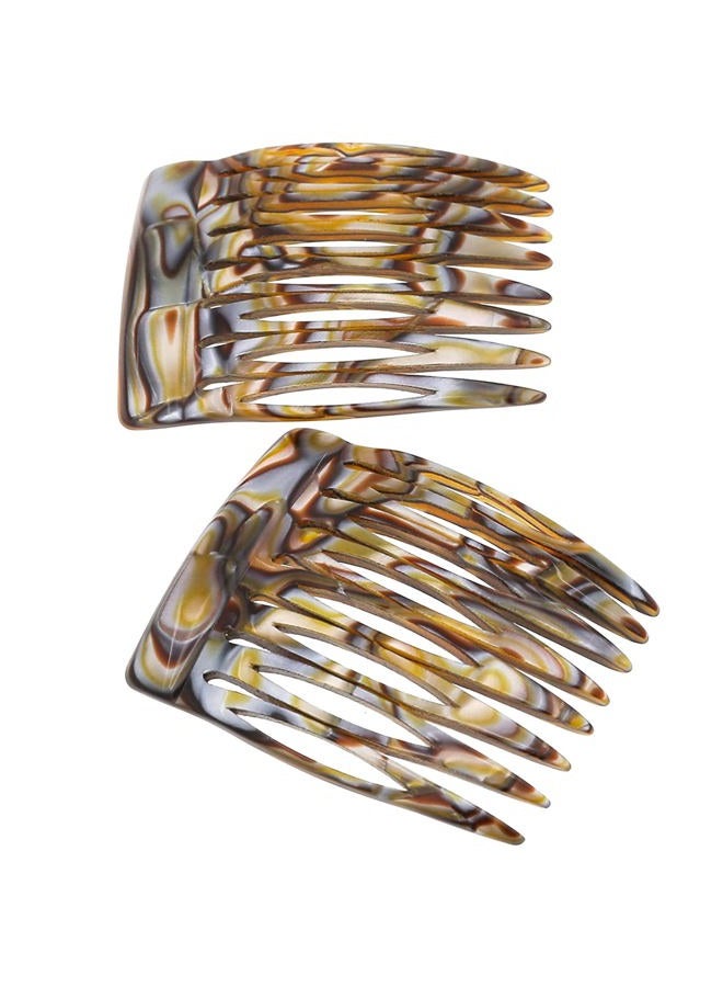 CAMILA Paris CP2332/2 French Hair Side Comb Handmade Onyx, Small Twist Hair Decorative, Strong Hold Clips for Women Bun Chignon Up-Do Styling Girls Hair Accessories, Made in France - Image 1