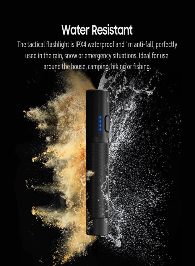 نكستول مصباح يدوي تكتيكي LED من NexTool، بقوة 1200 لومن، مقاوم للماء، ببطارية 4500 مللي أمبير، مناسب للاستخدام اليومي، مزود بأربعة أوضاع إضاءة، ويدعم الشحن السريع للهواتف بقوة 10 واط. - Image 2