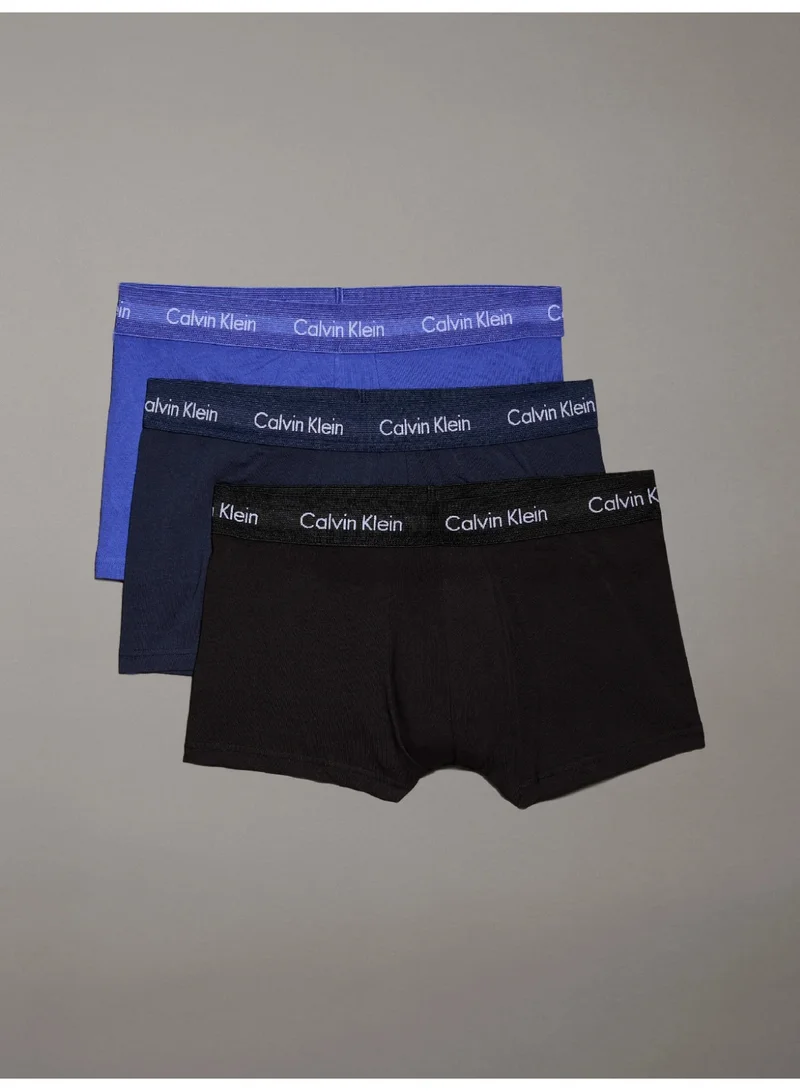CALVIN KLEIN 3 Pack Low Rise Trunks - Cotton Stretch