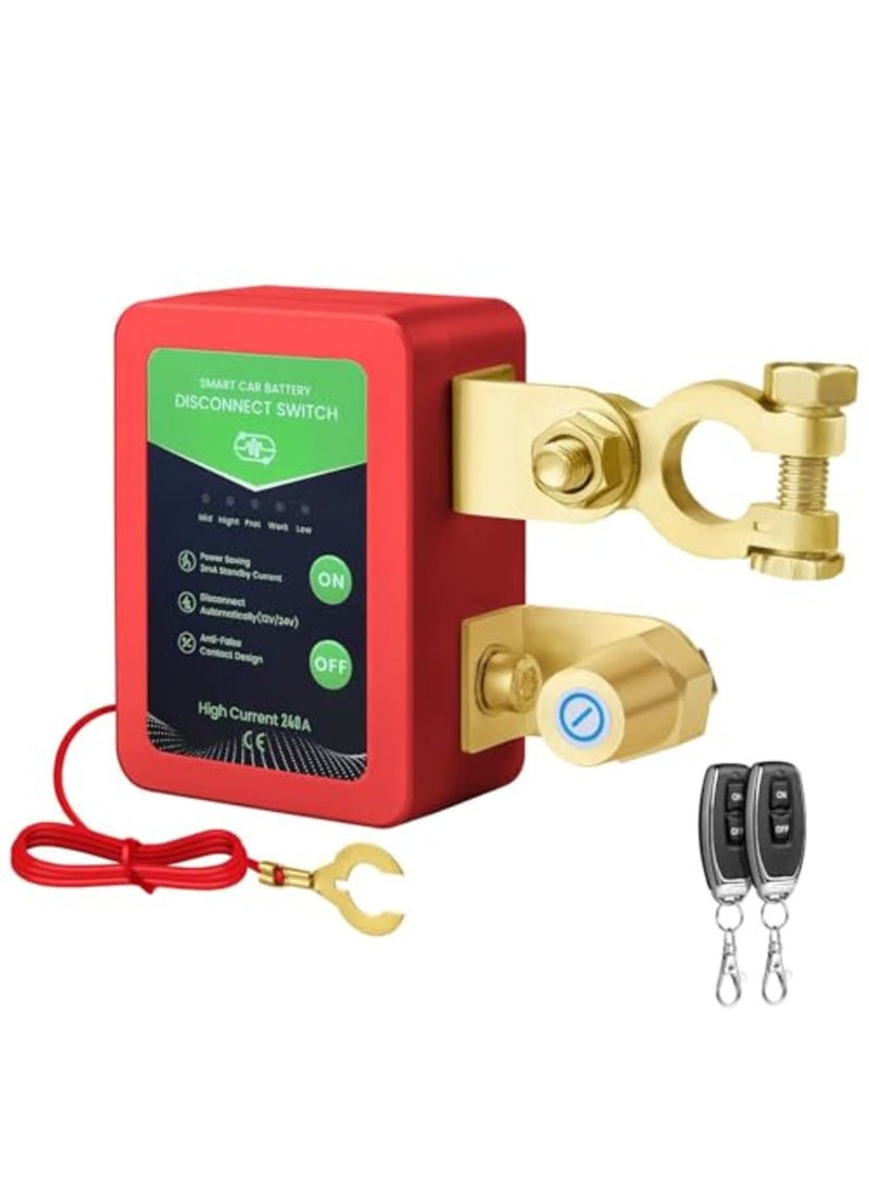 Remote Car Battery Kill Switch, Smart Voltage Disconnect for Vehicle, RV, ATV, Truck, Boat - Prevents Cell Drain, Easy Installation, Reliable Power Cut Off (12V，No LED) - Image 1