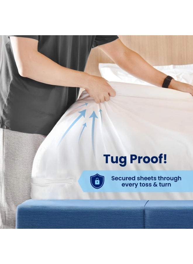 موثوقية التنبؤ حامل ورقة آمن مع أربطة فراش عالي الكثافة – لا حاجة لمزيد من الملابس الناعمة، تناسب جميع الأحجام، تركيب سهل وفوري - Image 3