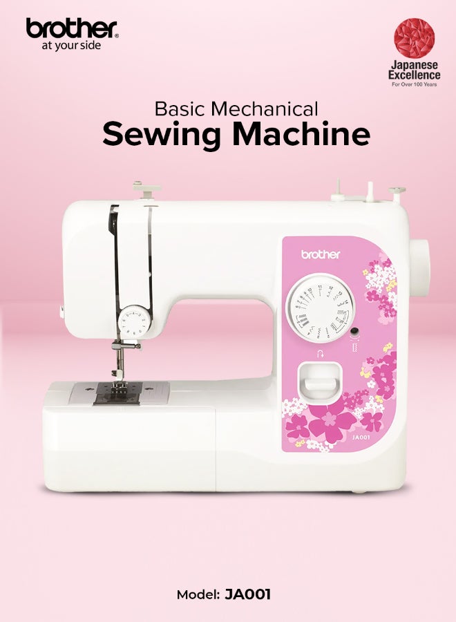 brother Compact Electric Sewing Machine Easy To Use Sewing And Mending Machine | Featuring 14 Range Of Stitches And Free Arm Conversion This 4-Step Buttonhole | Top Load Bobbin System And Led Sewing Light | An Instructional DVD For Easy Setup And Operation | Made In Vietnam JA001 White/Pink - Image 2