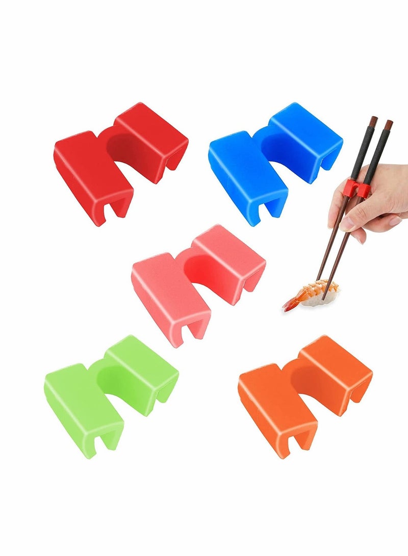 SYOSI Chopstick Helper 5 Pcs Reusable Chopsticks Helpers Training Chopstick Hinges Connector Training Chopstick for Adults Beginner Trainers or Learner (Multicolor) - Image 1