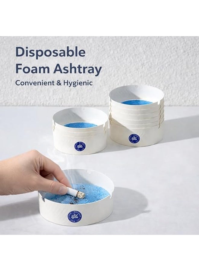 Pack Of 25 Disposable Foam Ashtray Fire Resistant Lightweight Single Use Container For Cigarettes Smoking Areas Events Travel Outdoor Use Clean Safe - Image 4
