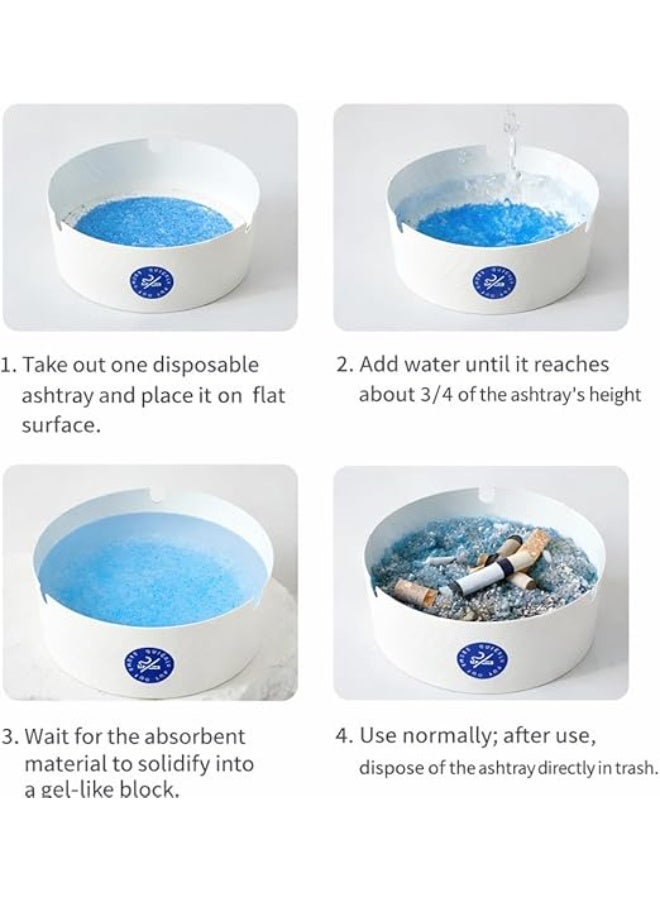 Pack Of 25 Disposable Foam Ashtray Fire Resistant Lightweight Single Use Container For Cigarettes Smoking Areas Events Travel Outdoor Use Clean Safe - Image 2