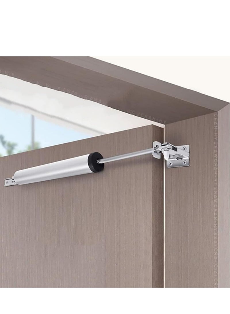 Door Closer Aluminum Pneumatic Door Closer Automatic Door Closer Side Mounted Home Fire Door Closer Device Mute Anti Collision Buffer Rebound Door Closer  - Image 1