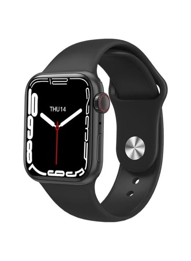 W&O X10 Smart Watch with Silicone Strap and Wireless Charging Black - Image 1