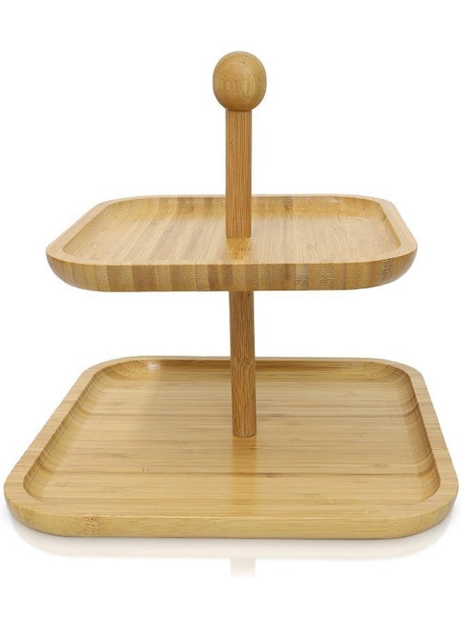 2-Tier Wooden Serving Stand - Image 1