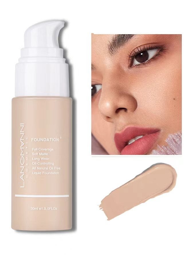LANGMANNI Liquid Foundation, Waterproof For Oily/Sensitive Skin #04 - Image 1