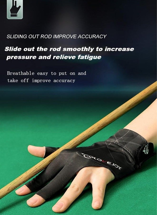 REXCHI Billiard Gloves, Light And Breathable Three-Finger Gloves, Snooker Table Tennis Non-Slip Gloves Single Pack Suitable For Left Hand - Image 4
