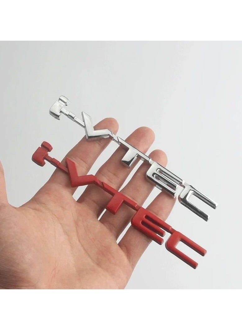 بيعتكلها 3D سيارة معدنية حرف الحاجز شعار الجانب الخلفي الذيل الجذع الشارات شعار شارة شعار ملصق صائق التصميم اكسسوارات السيارات متوافق مع هوندا i-VTEC IVTEC (الأحمر) - Image 3