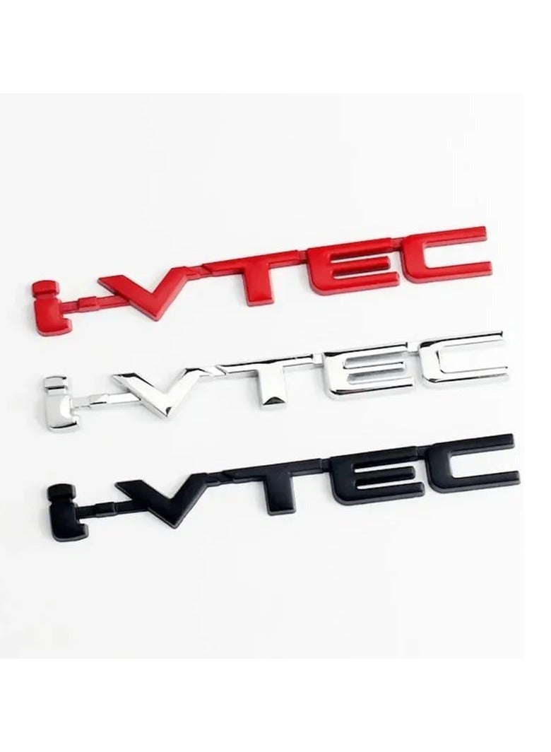 بيعتكلها 3D سيارة معدنية حرف الحاجز شعار الجانب الخلفي الذيل الجذع الشارات شعار شارة شعار ملصق صائق التصميم اكسسوارات السيارات متوافق مع هوندا i-VTEC IVTEC (الأحمر) - Image 5