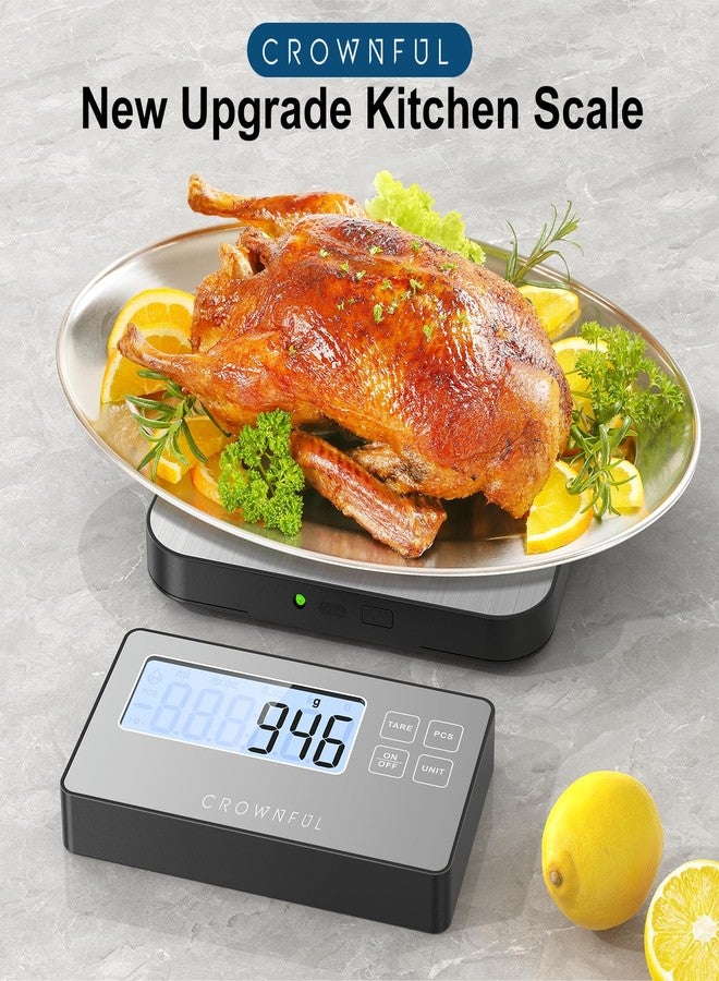 كراونفول ميزان طعام مقسم من كراونفول، ميزان مطبخ لاسلكي بوزن 33 رطلاً مع شاشة LCD عن بُعد، 7 وحدات ووظيفة تصفير، دقة 1 غرام/0.1 أونصة، ميزان طعام رقمي للمطبخ، وعاء وزن طعام من الفولاذ المقاوم للصدأ للطبخ/الحمية - Image 2
