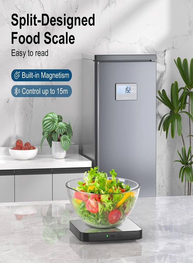 كراونفول ميزان طعام مقسم من كراونفول، ميزان مطبخ لاسلكي بوزن 33 رطلاً مع شاشة LCD عن بُعد، 7 وحدات ووظيفة تصفير، دقة 1 غرام/0.1 أونصة، ميزان طعام رقمي للمطبخ، وعاء وزن طعام من الفولاذ المقاوم للصدأ للطبخ/الحمية - Image 3
