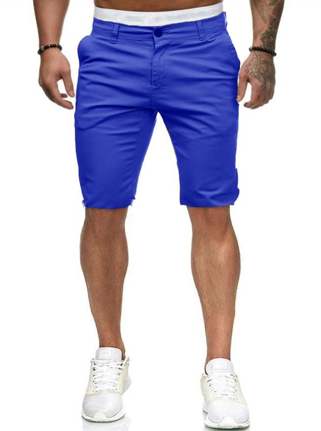 Explosion Models 2025 Summer New Casual Shorts Mens European and American Style Slim Mens Color Shorts Special Royal blue