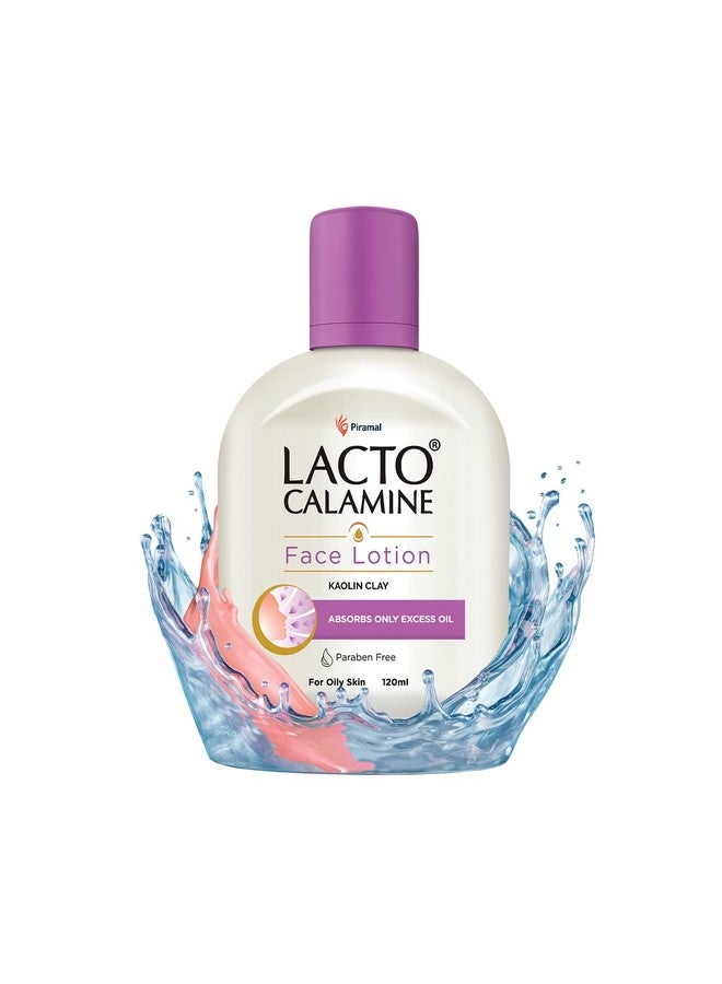 Lacto Calamine لوشن مرطب يومي للوجه للبشرة الدهنية 4.06 أونصة سائلة (120 مل) لعلاج البثور وحب الشباب والبقع الداكنة والرؤوس السوداء - Image 1