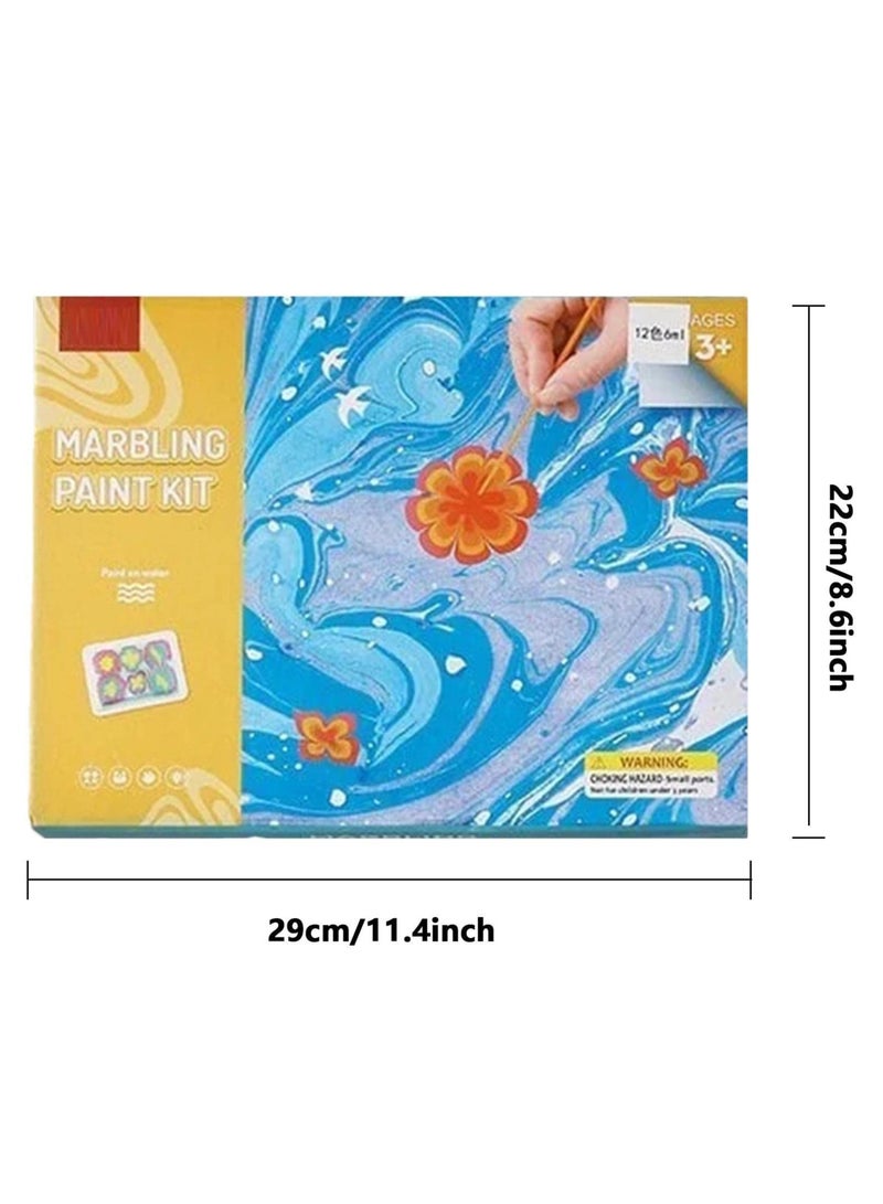 سيوسي طقم رخامي للأطفال، طقم طلاء رخامي بألوان مائية - ألعاب إبداعية هدايا العيد للفتيات والفتيان الذين تتراوح أعمارهم بين 6 7 8 9 10 11 12 - Image 4