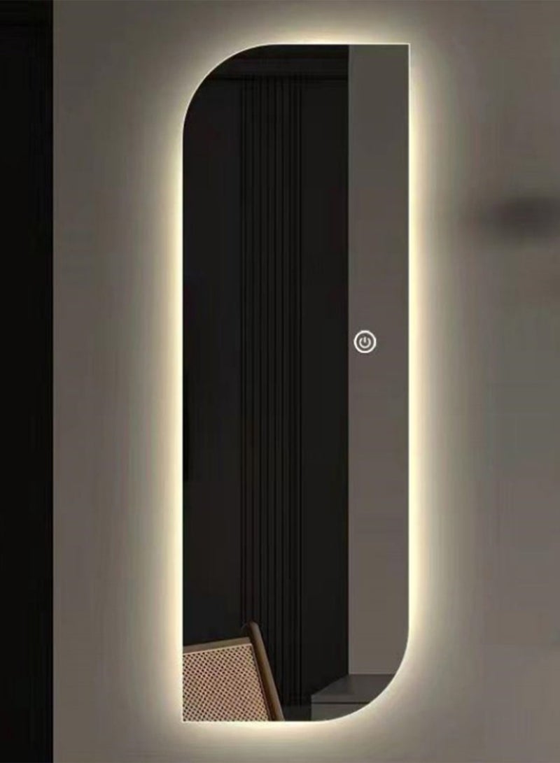 VPARTY 28x 67" LED Wall Mirror, Frameless Vanity Mirror with 3 Colors Dimmable, Modern Lighted Bathroom Mirror Wall Mounted, Irregular Wavy Mirror with Light for Bedroom Living Room (70x170cm) - Image 2