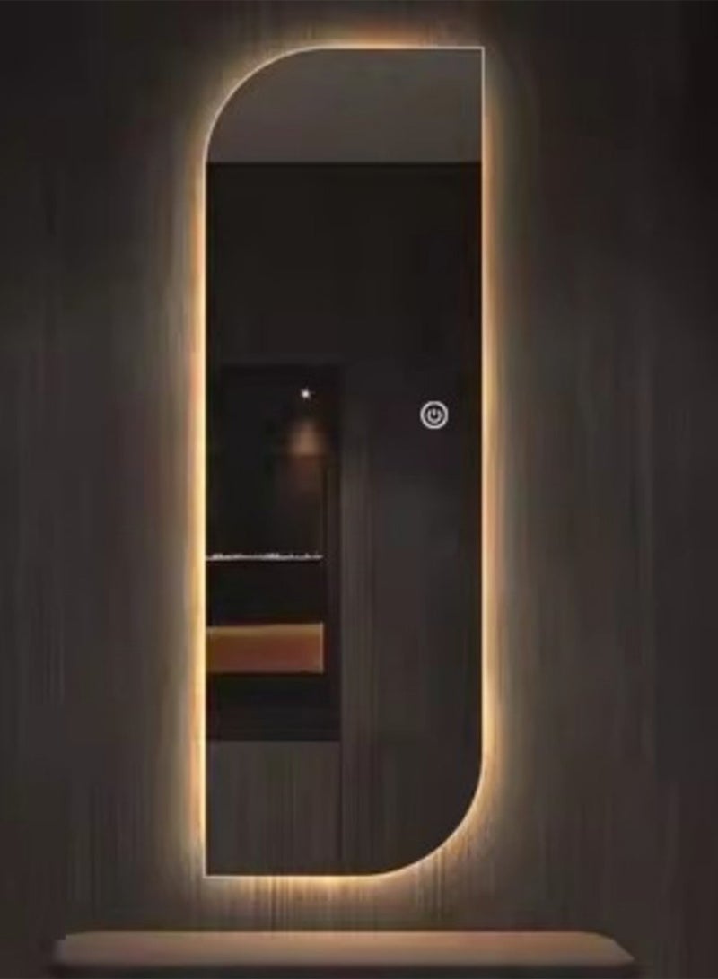 VPARTY 28x 67" LED Wall Mirror, Frameless Vanity Mirror with 3 Colors Dimmable, Modern Lighted Bathroom Mirror Wall Mounted, Irregular Wavy Mirror with Light for Bedroom Living Room (70x170cm) - Image 3