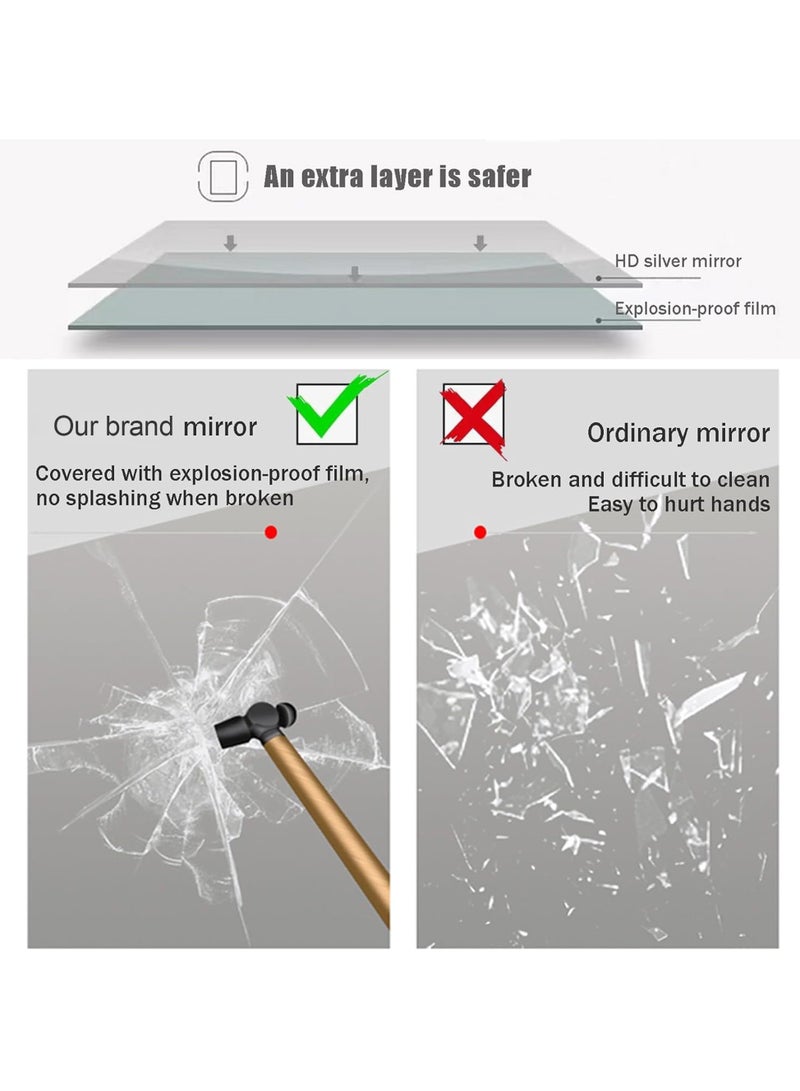 VPARTY 28x 67" LED Wall Mirror, Frameless Vanity Mirror with 3 Colors Dimmable, Modern Lighted Bathroom Mirror Wall Mounted, Irregular Wavy Mirror with Light for Bedroom Living Room (70x170cm) - Image 5