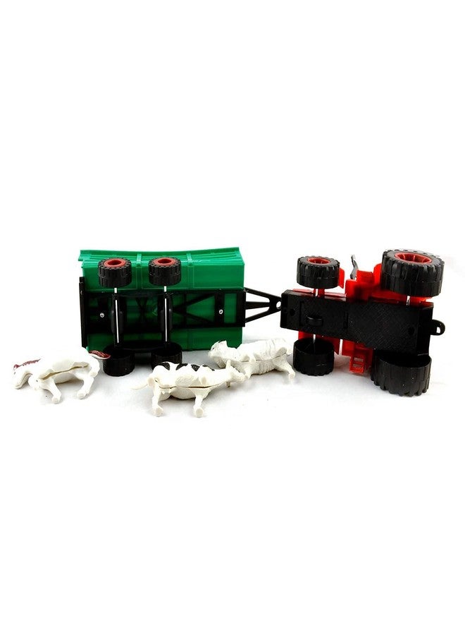 Manos Animal Tractor Trolley Tractor Plastic Toy- Farmer Tractors Pull Back Toy for 2-7 Years Kids-Toy Tractor Vehicle for Pretend Play - Image 2