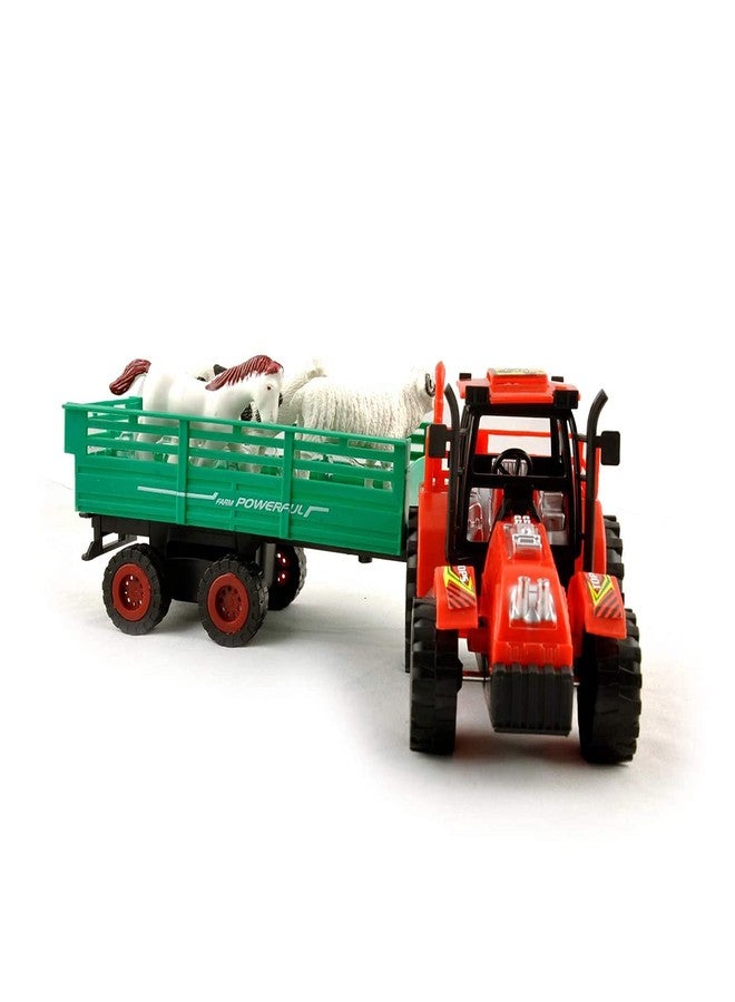 Manos Animal Tractor Trolley Tractor Plastic Toy- Farmer Tractors Pull Back Toy for 2-7 Years Kids-Toy Tractor Vehicle for Pretend Play - Image 4