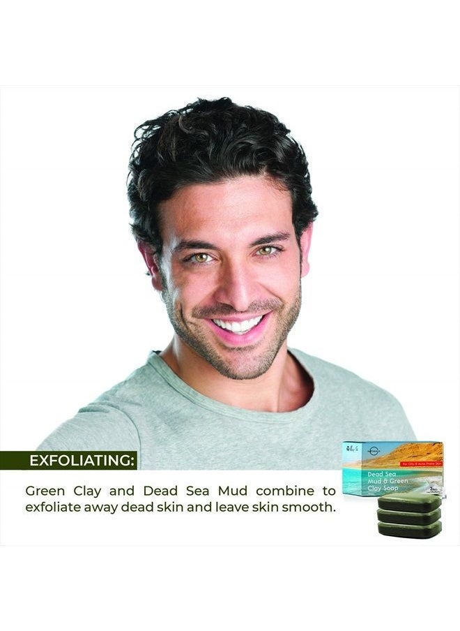 O Naturals - 3PCS Dead Sea Salt Mud & Clay Natural Bar Soap - Helps Acne Prone Skin - Scalp Exfoliator - Organic & Vegan Dead Sea Mud Soap - Natural Soap for Men & Women - 4 oz - Image 1