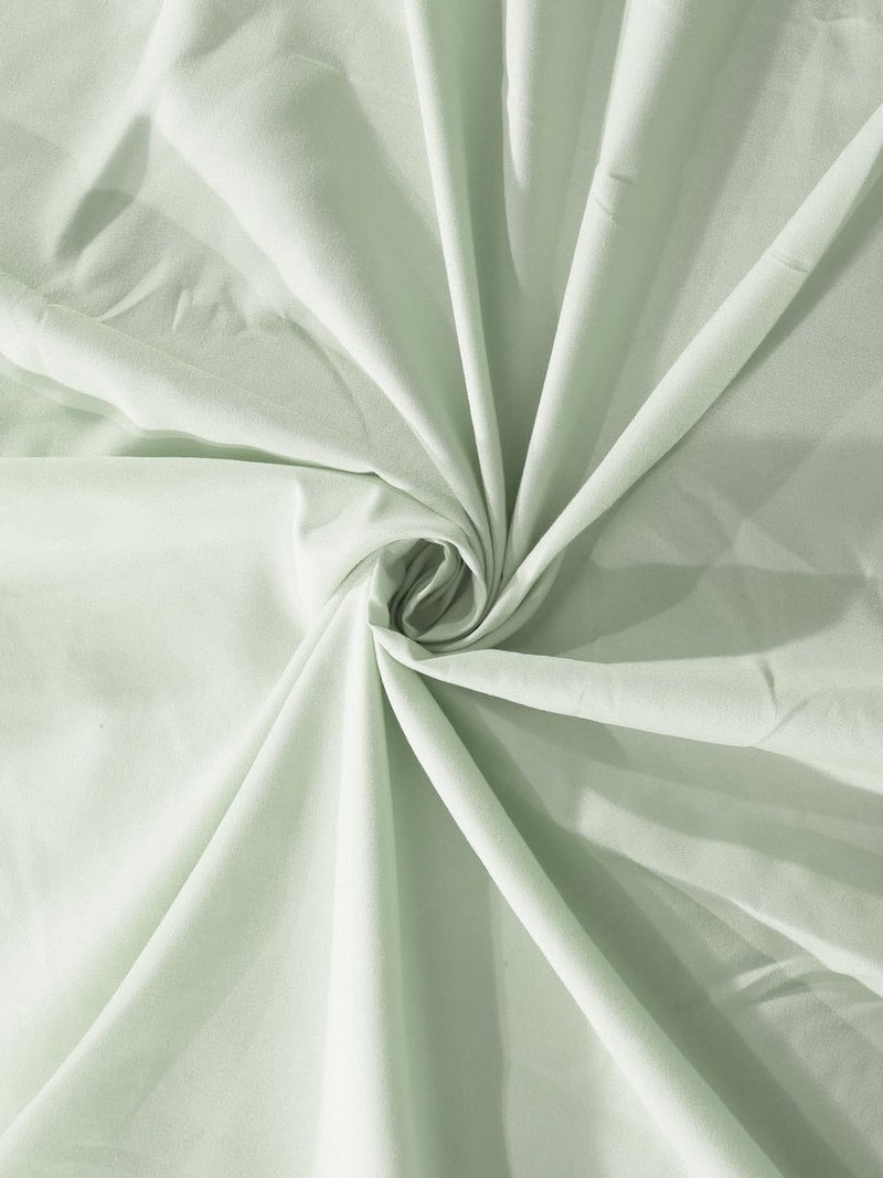 Klotthe Light Green Solid 300 TC Cotton Blend Fitted Double Bedsheet with 2 Pillow Covers - Image 4