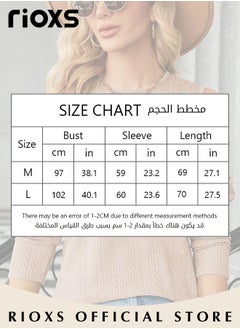 RIOXS Women's Casual Long Sleeve Blouse Round Neck Off-Shoulder Pullover Shirt Soft and Comfortable Top for Fall  - Image 3