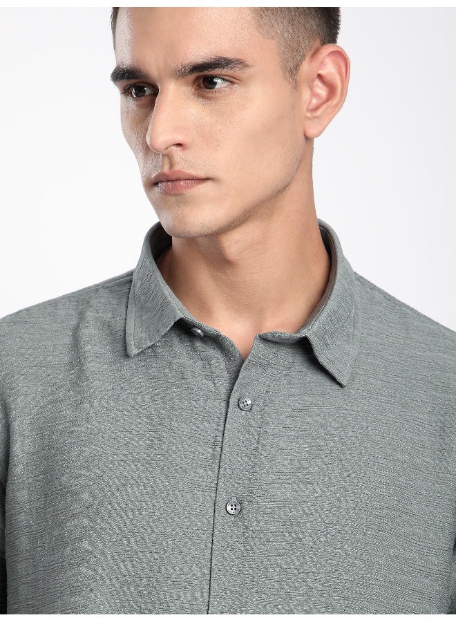 بيونغ قميص رمادي مجعد - Image 5