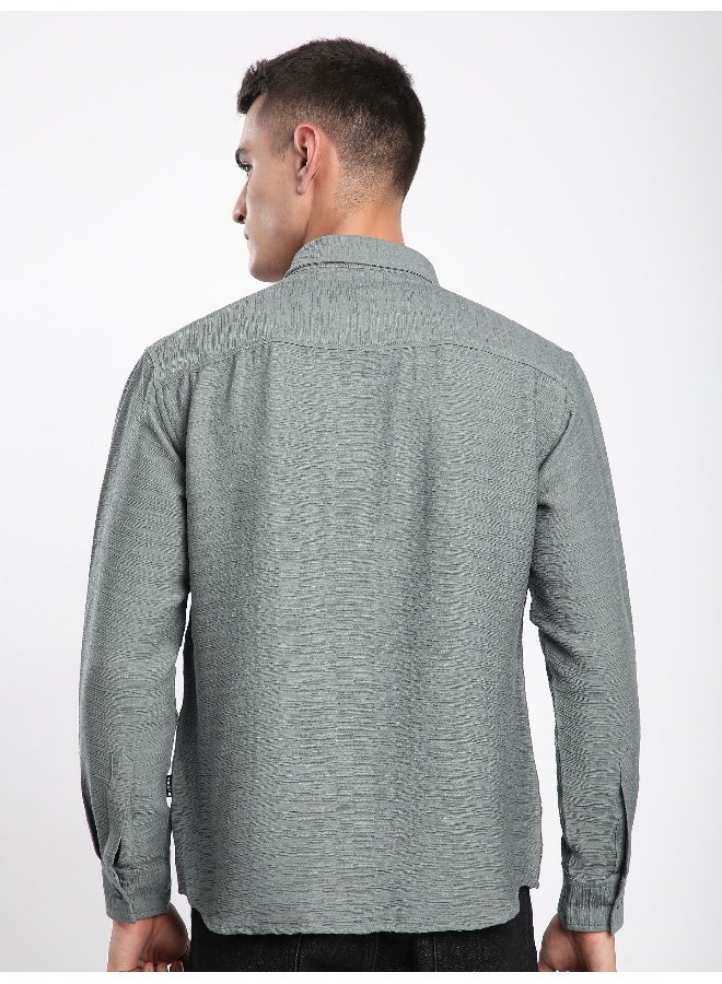 بيونغ قميص رمادي مجعد - Image 3