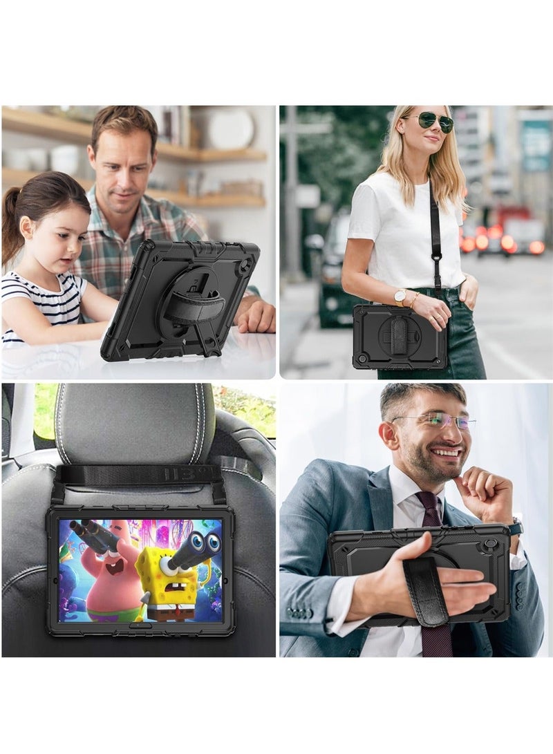 Case Compatible with Samsung Galaxy Tab A8 10.5 Inch 2022 W/Screen Protector Pencil Holder, 360 Rotate Hand Strap & Stand, Shockproof Durable Rugged Protective A8 Case (SM-X200/X205/X207) - Image 4