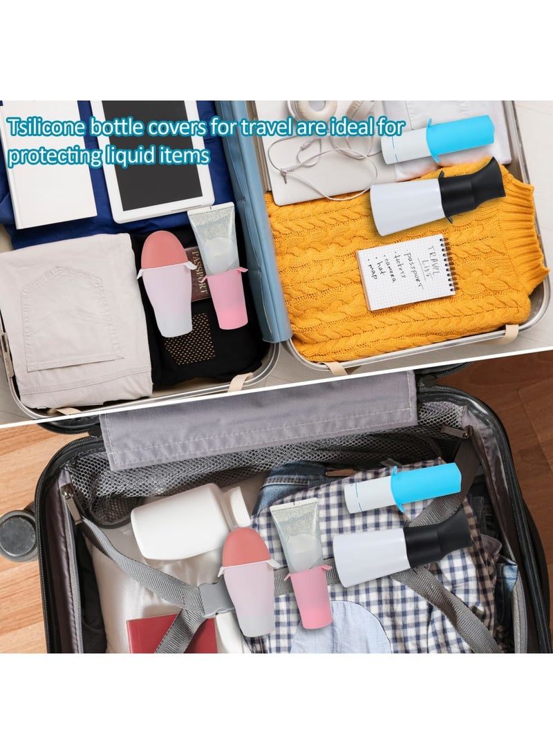 Barakah 8-Pack Silicone Bottle Covers for Travel, Leak-Proof Elastic Sleeves for Toiletries, Reusable Travel Accessories for Men & Women, Ideal for Cruise Ship Essentials, Fits Most Travel-Sized Bottles - Image 5