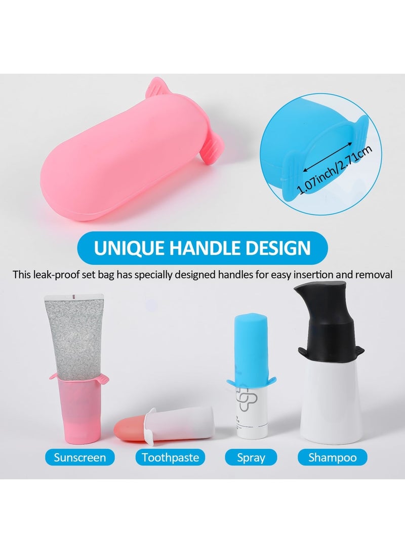 Barakah 8-Pack Silicone Bottle Covers for Travel, Leak-Proof Elastic Sleeves for Toiletries, Reusable Travel Accessories for Men & Women, Ideal for Cruise Ship Essentials, Fits Most Travel-Sized Bottles - Image 4
