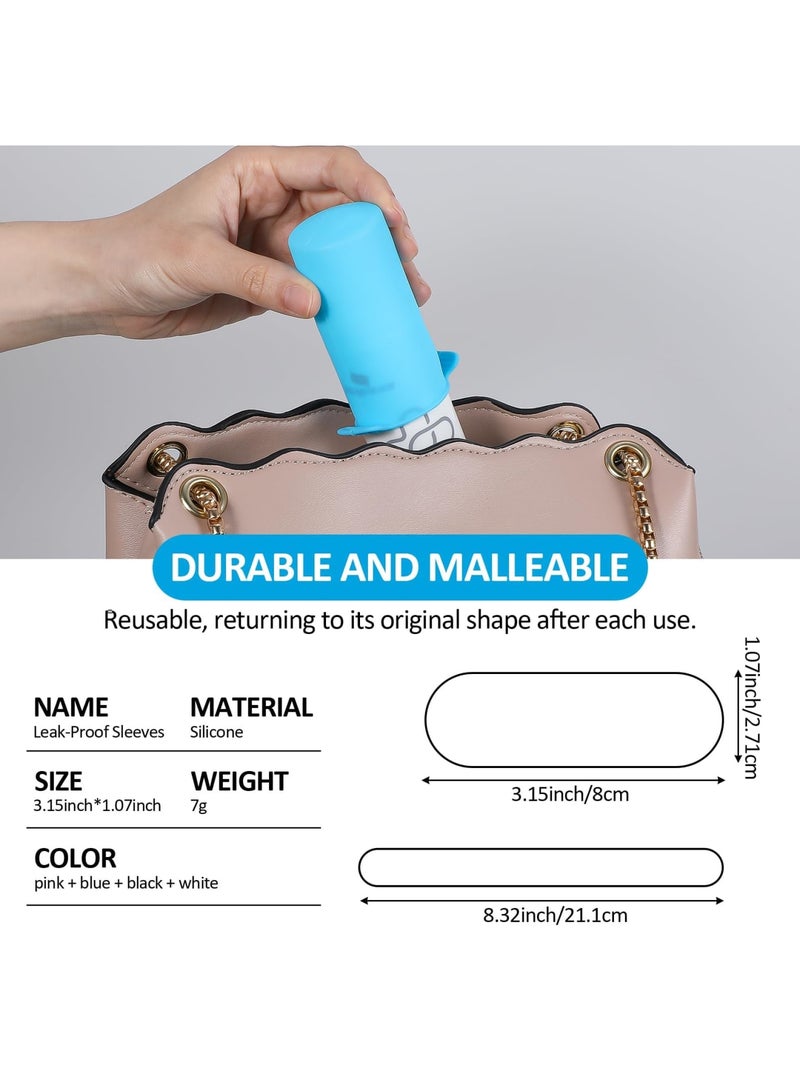 Barakah 8-Pack Silicone Bottle Covers for Travel, Leak-Proof Elastic Sleeves for Toiletries, Reusable Travel Accessories for Men & Women, Ideal for Cruise Ship Essentials, Fits Most Travel-Sized Bottles - Image 3
