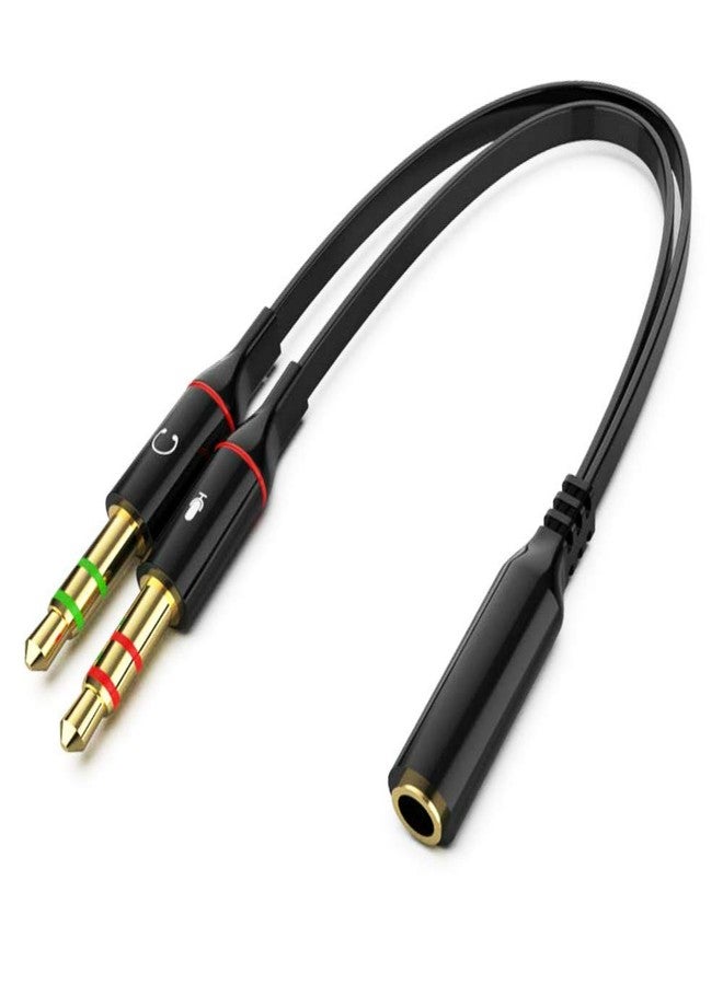 Tricon Headphones Y Cable Splitter Adapter 3.5mm Female to 2 Male Premium Gold-Plated Corrosion-Resistant Audio Mic Y Cable for Headset Connecting to PC - Image 1