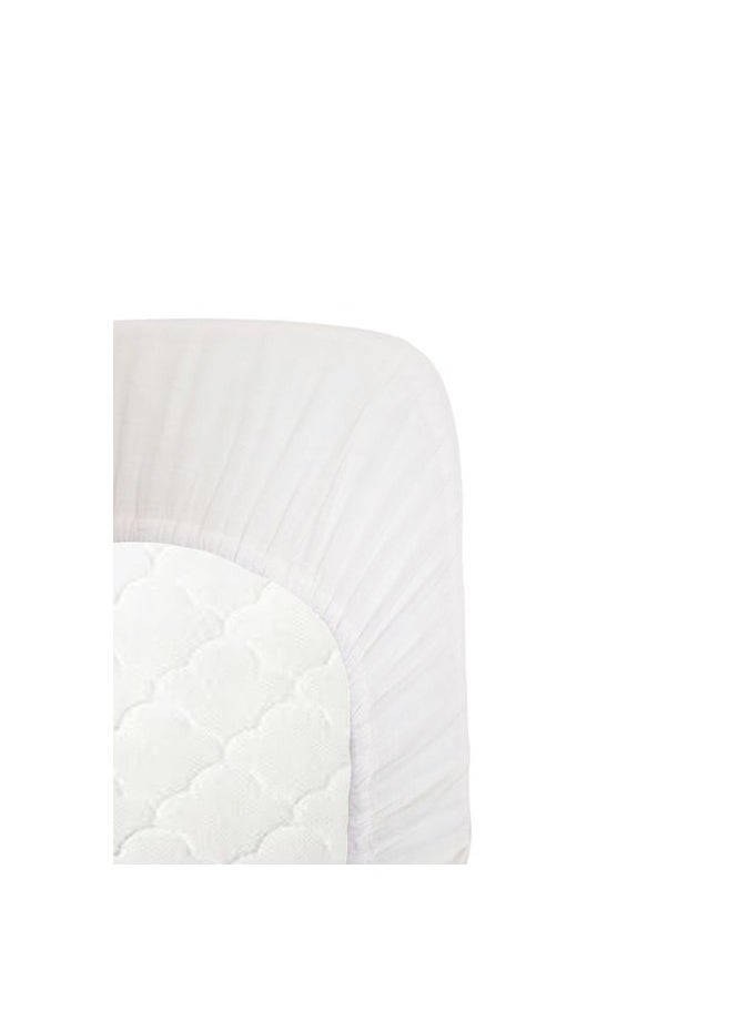 Anvi Baby Organic Bamboo Muslin Fitted Sheet White Dreams  - Image 2