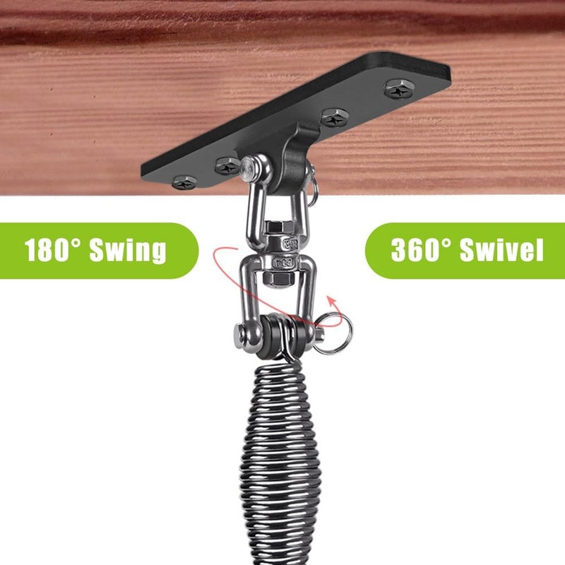 Dolibest Hanging Kits Hammock Chair Hardware, Heavy Duty Swing Hanger with Spring (6MM) for Indoor Outdoor Playground Hanging Chair Hammock Chair Punching Bags, 4 Screws, 4 Expansion Screws - Image 5