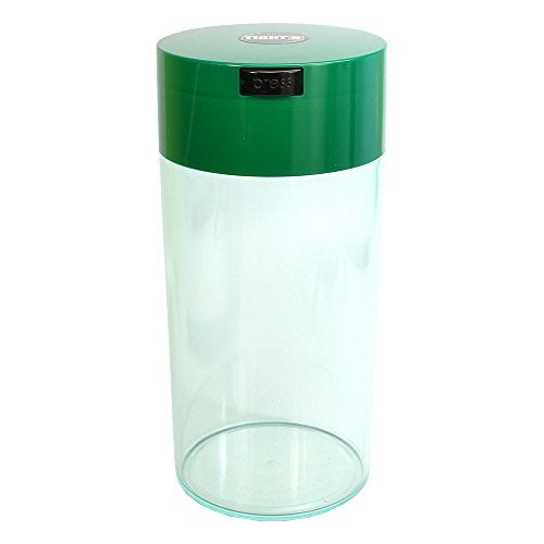 TIGHTPAC Tightvac - 5oz to 24 Ounce - Patented Airtight Container | Multi-use Vacuum Container Works as Smell Proof Containers for Herbs and Dry Goods. Green Clear - Image 1