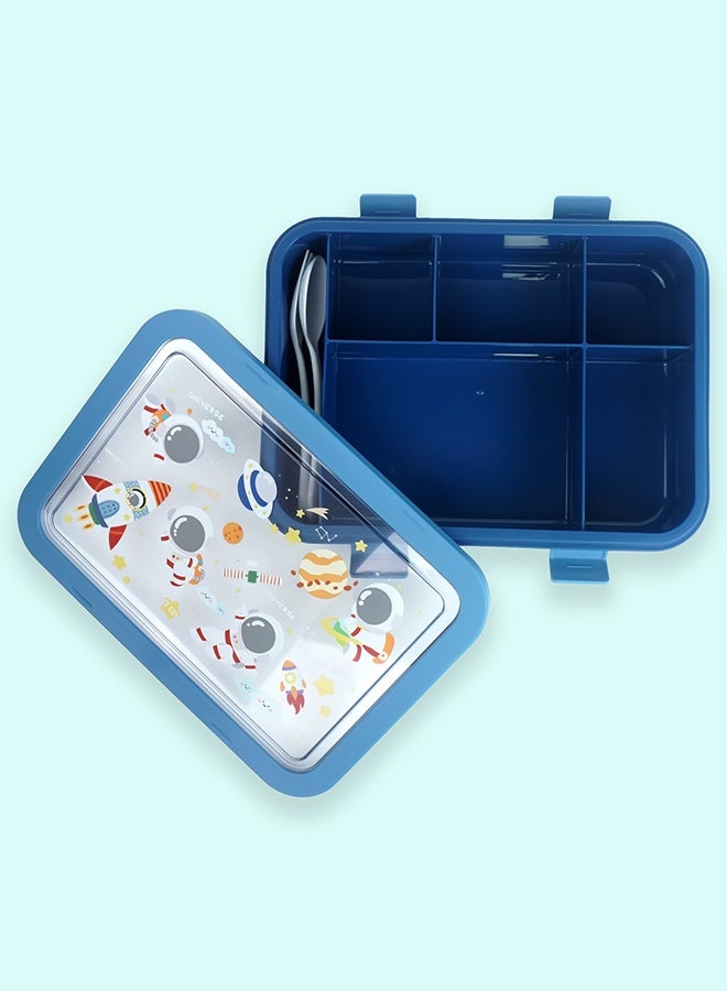 LITTLE SURPRISE BOX Little Surprise Box,5Sections Blue Space Lunch Box For Kids - Image 3