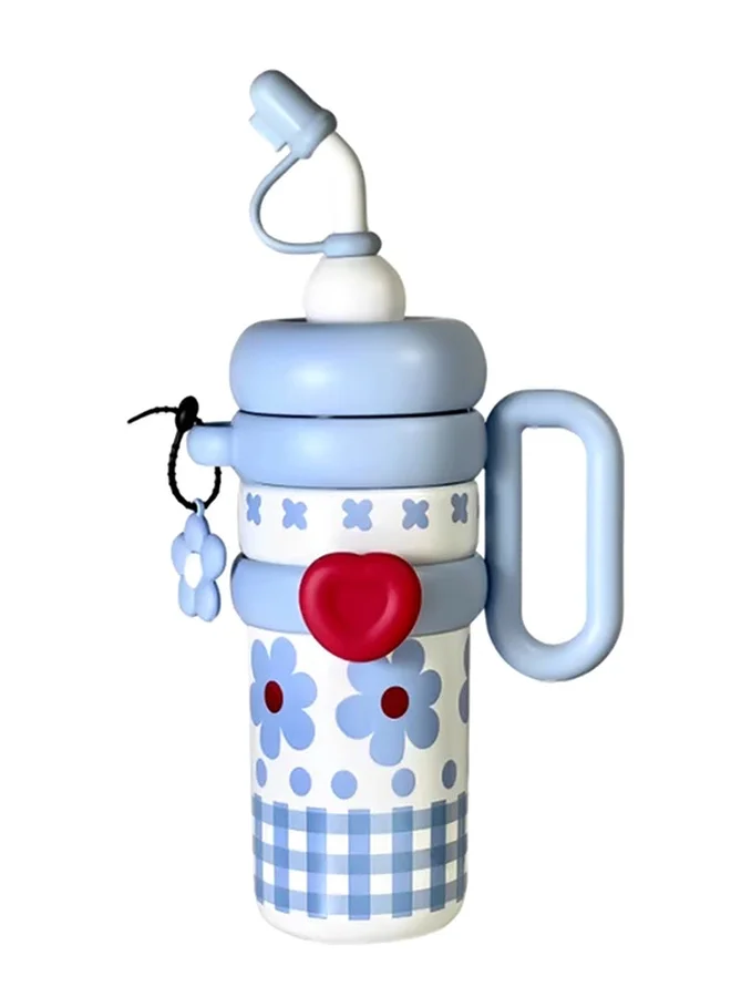 LITTLE SURPRISE BOX Little Surprise Box, Bubble Blue Flower Stainless Steel Water Tumbler bottle for Kids & Adults , 1000ml