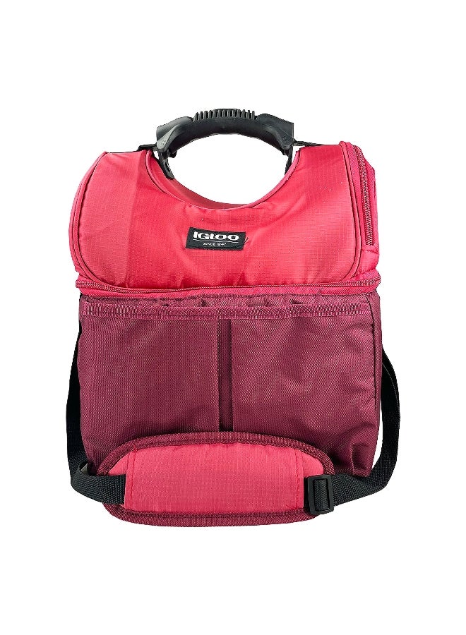 Igloo 22-Can Capacity Playmate Gripper Lunch Bag Red and Purple 12.5 x 10.5 x 8.5 Inch - Image 1